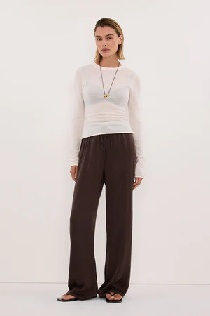PERCY BITTER CHOC SILK PANT | DISSH