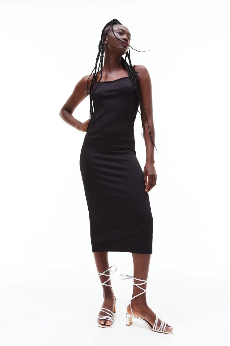 Open-backed ribbed jersey dress | H&M (UK, MY, IN, SG, PH, TW, HK)