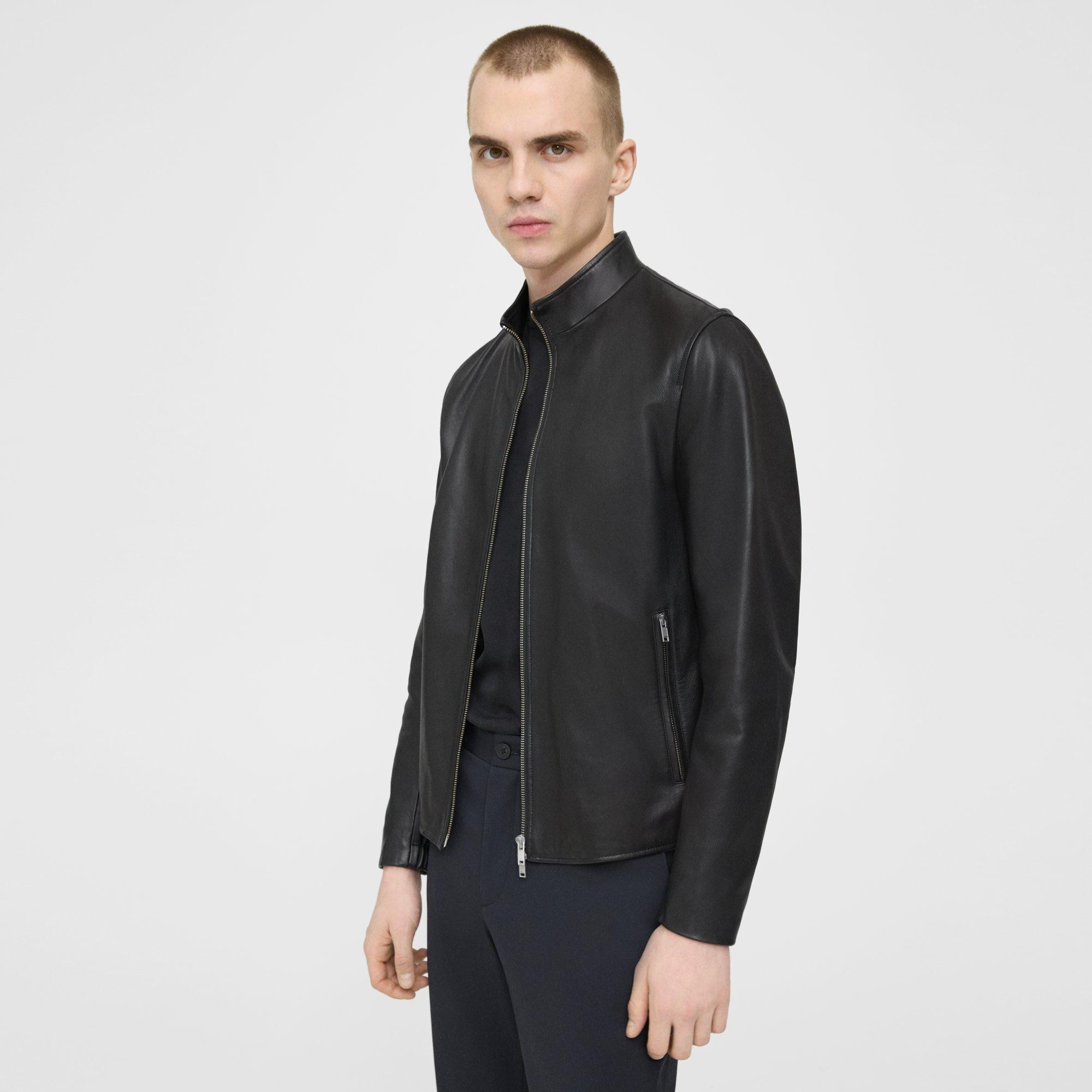 Morvek Zip Jacket in Leather | Theory