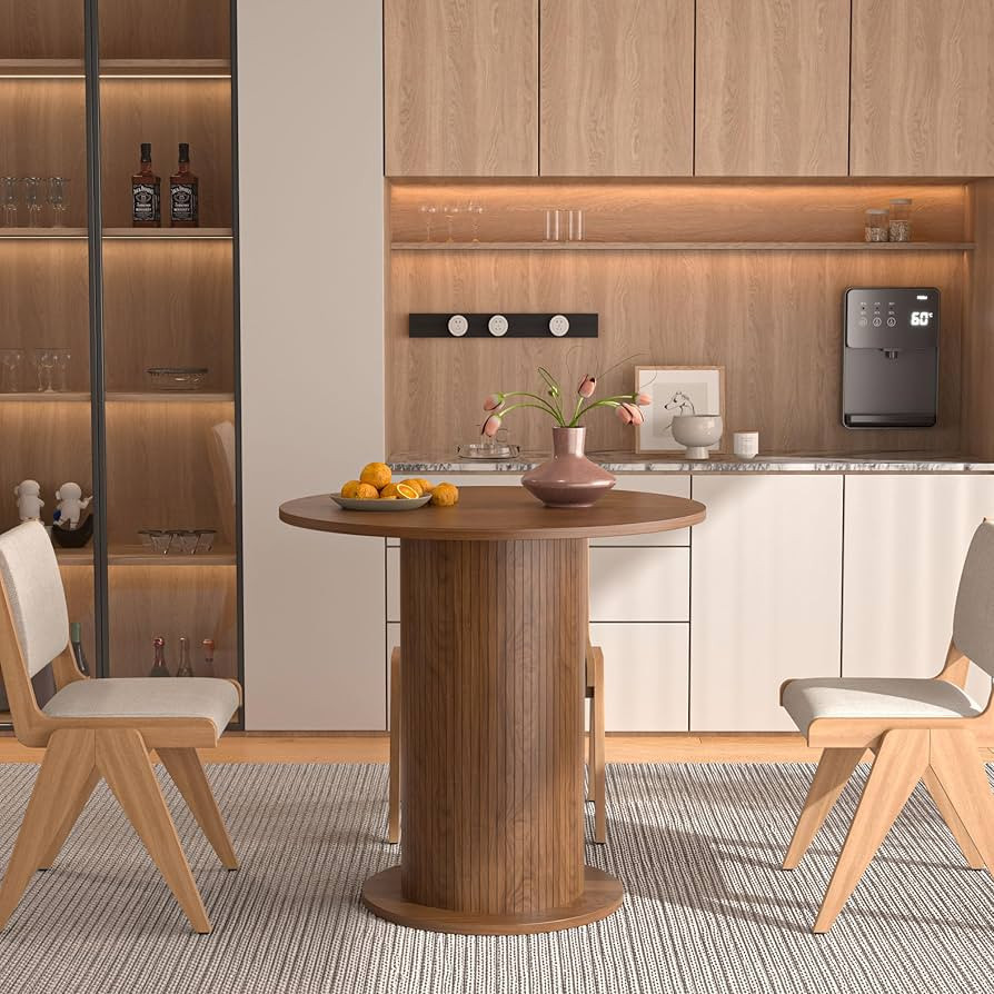 31.5 inch Round Dining Table for 2, Modern Farmhouse Kitchen Table, Small Circle Dining Tables wi... | Amazon (US)