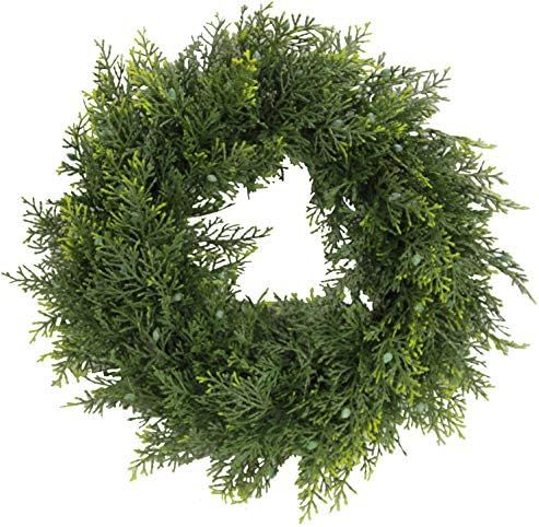 Admired By Nature Artificial 18 Inches Ceder Wreath, 18, Green-Berry | Amazon (US)