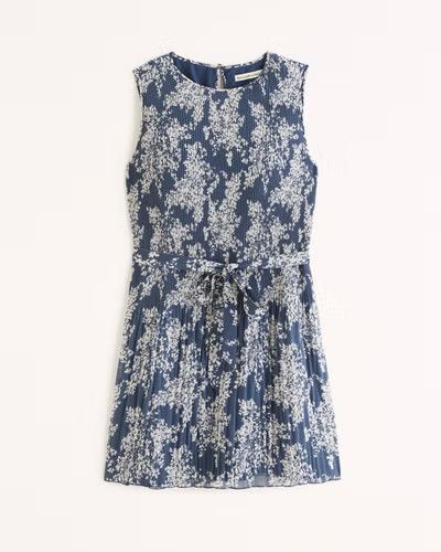 High-Neck Plisse Mini Dress | Abercrombie & Fitch (US)