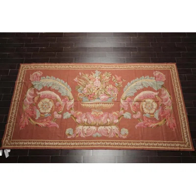 Oriental Handmade Flatweave Rectangle 6' x 12' Wool Area Rug in Rose | Wayfair North America