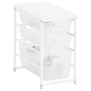 White Cabinet-Sized Elfa Mesh Bath Storage | The Container Store