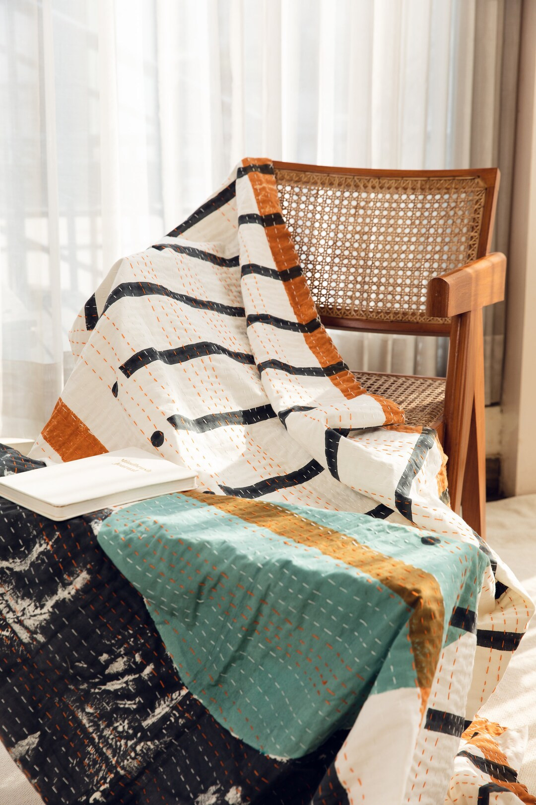 Handmade Throw Blanket Kantha-stitched Throw Boho Throw - Etsy | Etsy (US)