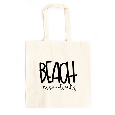 City Creek Prints Beach Essentials Canvas Tote Bag - 15x16 - Natural | Target