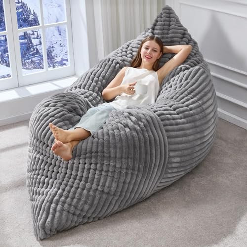 Hobestluk 3 in 1 Bean Bag Chair Giant Bean Bag Chairs Convertible Bean Bag Floor Cushion with Machine Washable Cover, Beanbag Chairs for Adult (Grey) | Amazon (US)