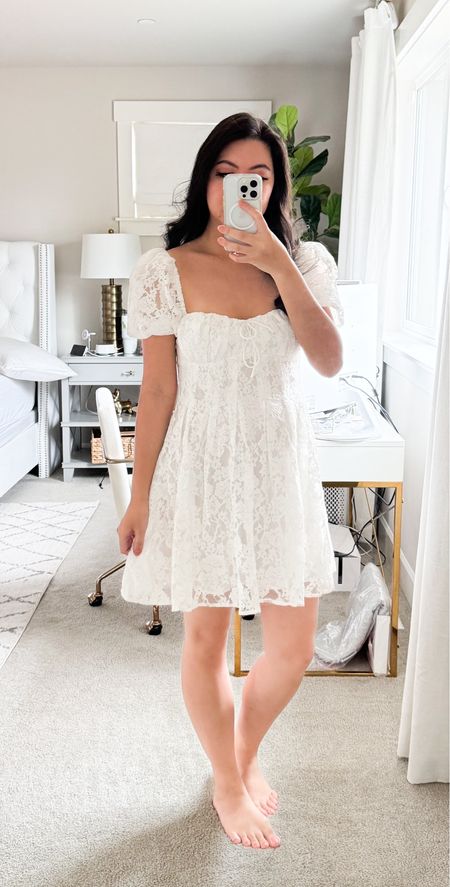 White lace dress! This dress is just under $100! Would be so cute for bachelorette or bridal shower too.

Spring outfit, vacation outfit, white dress, summer outfit  

#LTKfindsunder100 #LTKstyletip #LTKSeasonal
