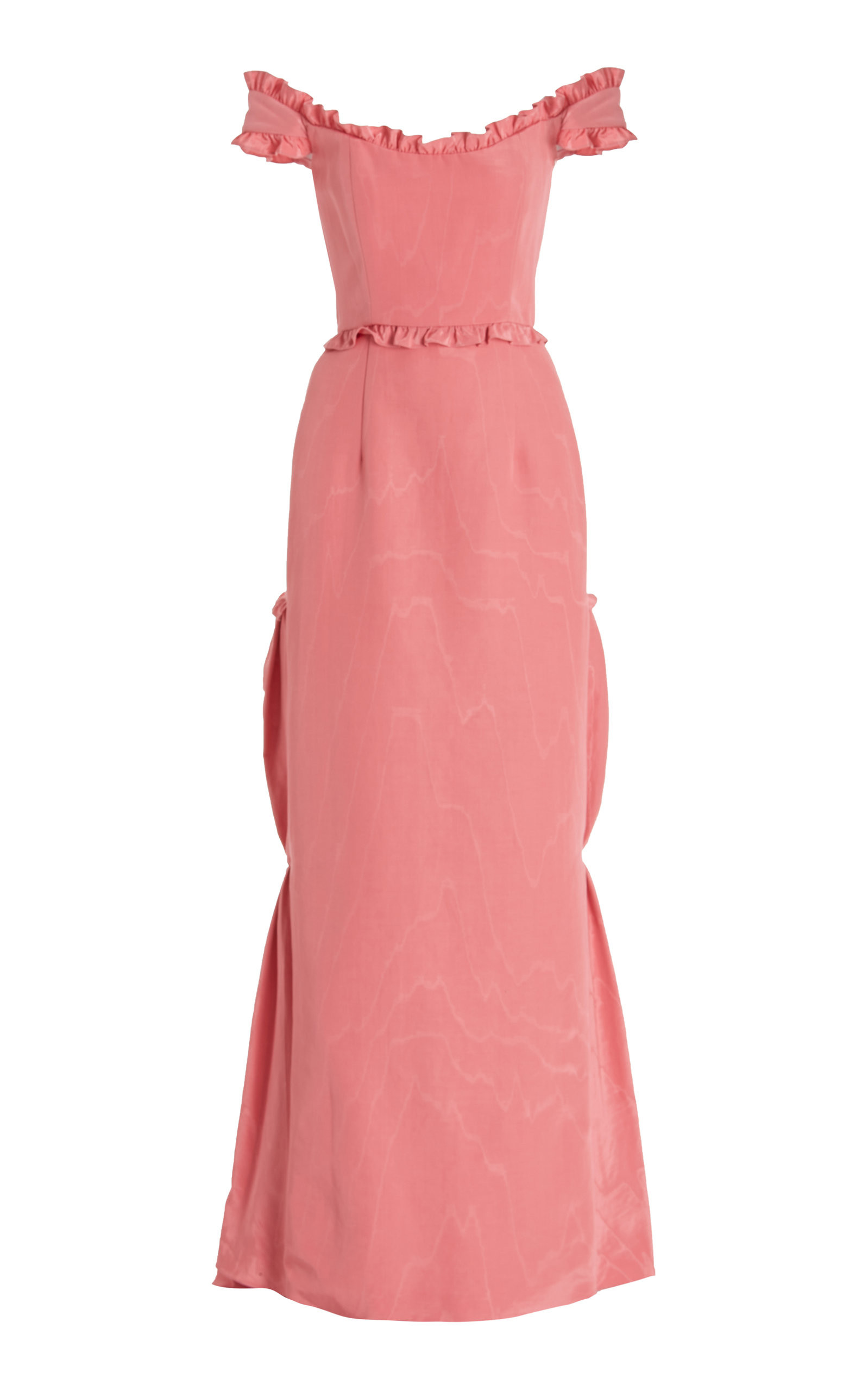 Markarian - Women's Delilah Off-The-Shoulder Cotton-Blend Gown - Pink - US 10 - Moda Operandi | Moda Operandi (Global)