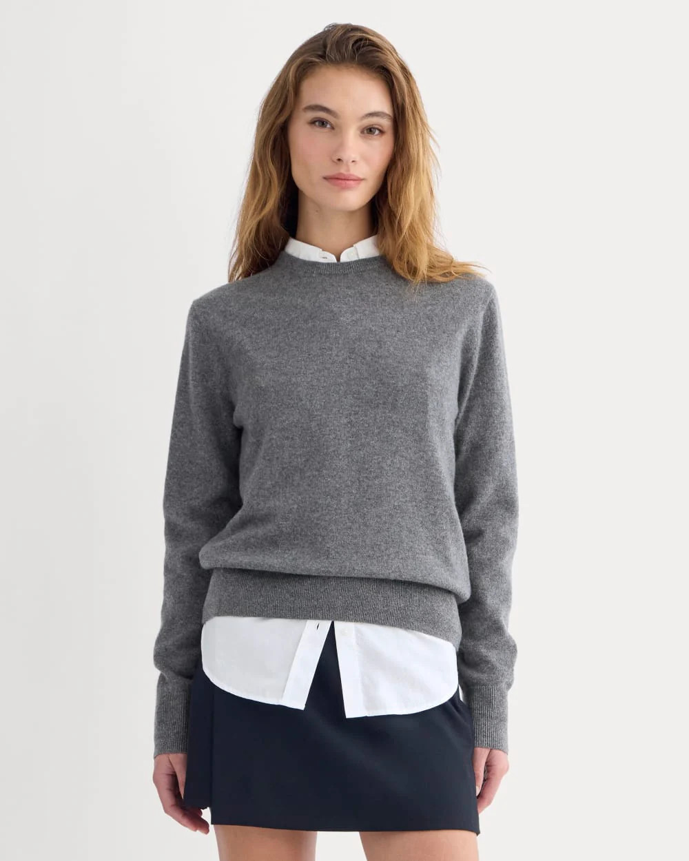 Cashmere Slim Crew Sweater | Heather Charcoal | Everlane