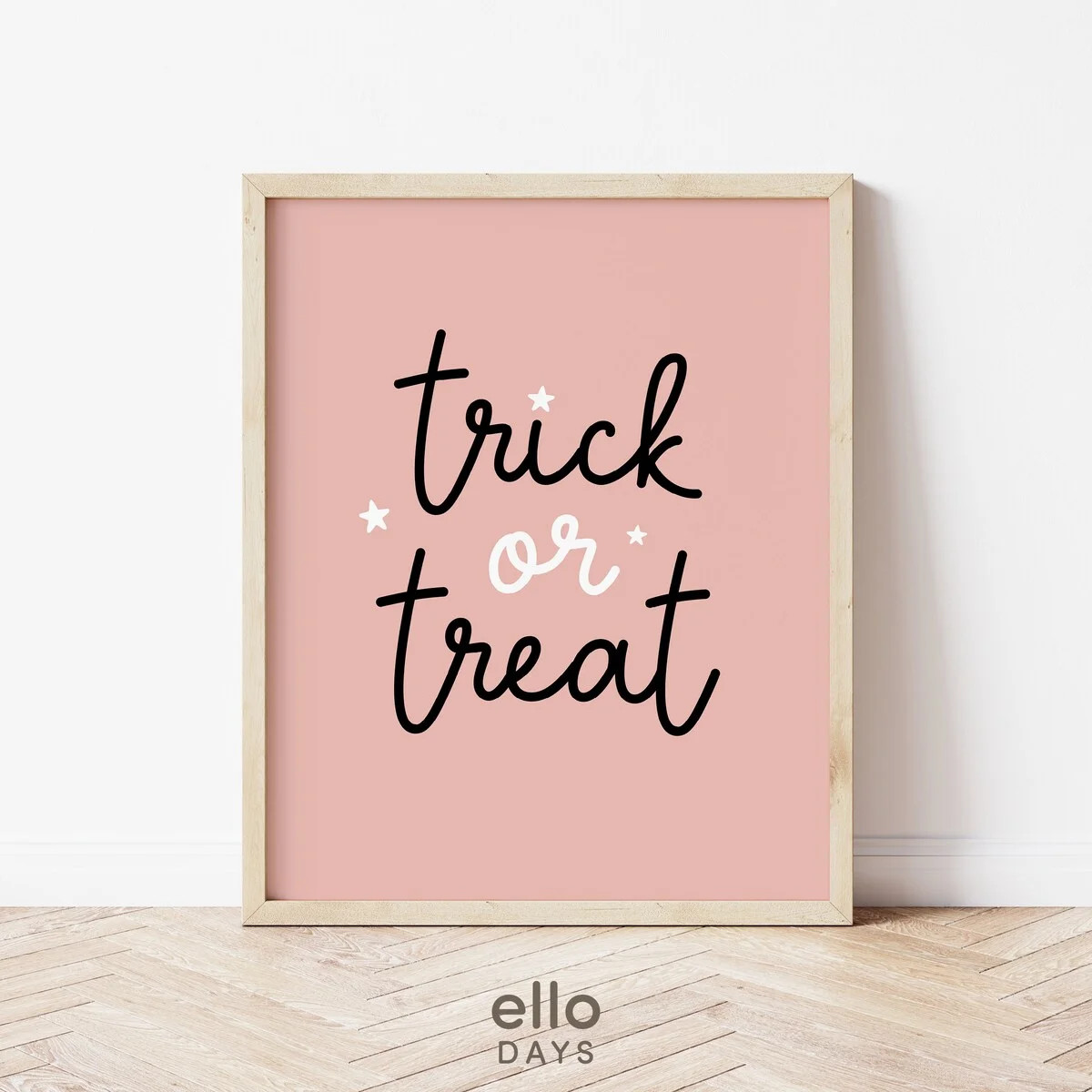 Miluva Pink halloween trick or treat sign halloween wall art print decor kids room playroom nurse... | Walmart (US)