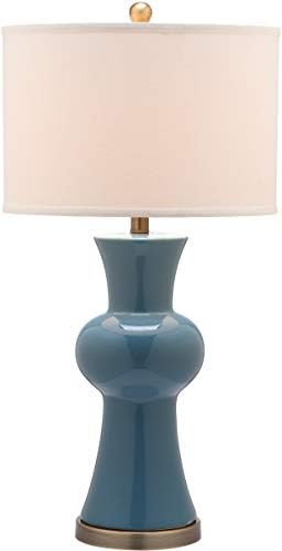 SAFAVIEH Lighting - Lola 30-Inch Ceramic Column Table Lamp Set of 2 - Blue - Contemporary Tall Bo... | Amazon (US)