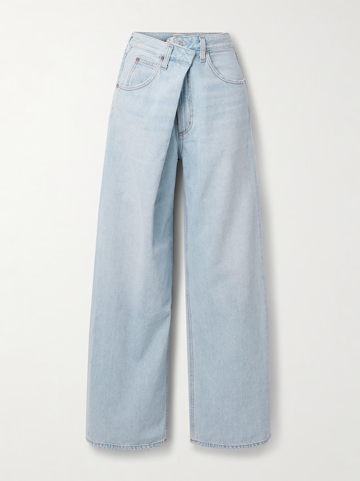 AGOLDE - Vana Draped Low-rise Wide-leg Jeans - Blue | NET-A-PORTER (US)