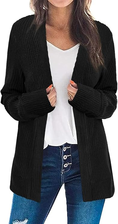 Women's Open Front Long Sleeve Cardigan Sweaters Business Casual Lightweight Outerwear Coats Fall... | Amazon (US)
