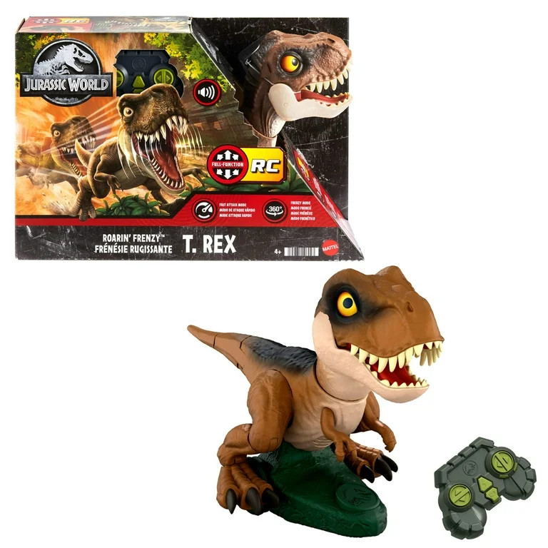 Jurassic World Roarin’ Frenzy T Rex RC Toy, Motorized Remote Control Tyrannosaurus Rex Dinosaur | Walmart (US)