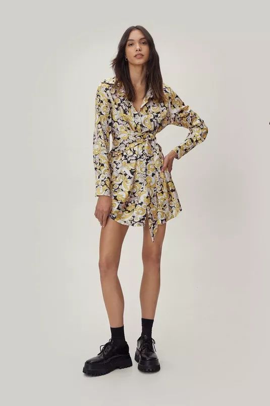 Tie Side Wrap Mini Shirt Dress | Nasty Gal (US)