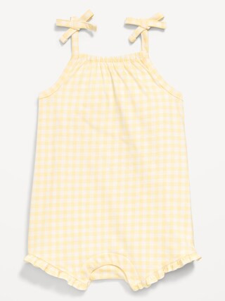 Printed Sleeveless Tie-Strap Romper for Baby | Old Navy (US)
