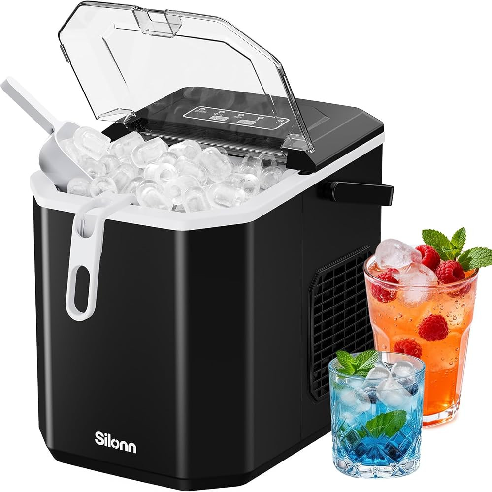 Silonn Ice Maker Countertop, Portable Ice Machine with Carry Handle, Self-Cleaning Ice Makers wit... | Amazon (US)