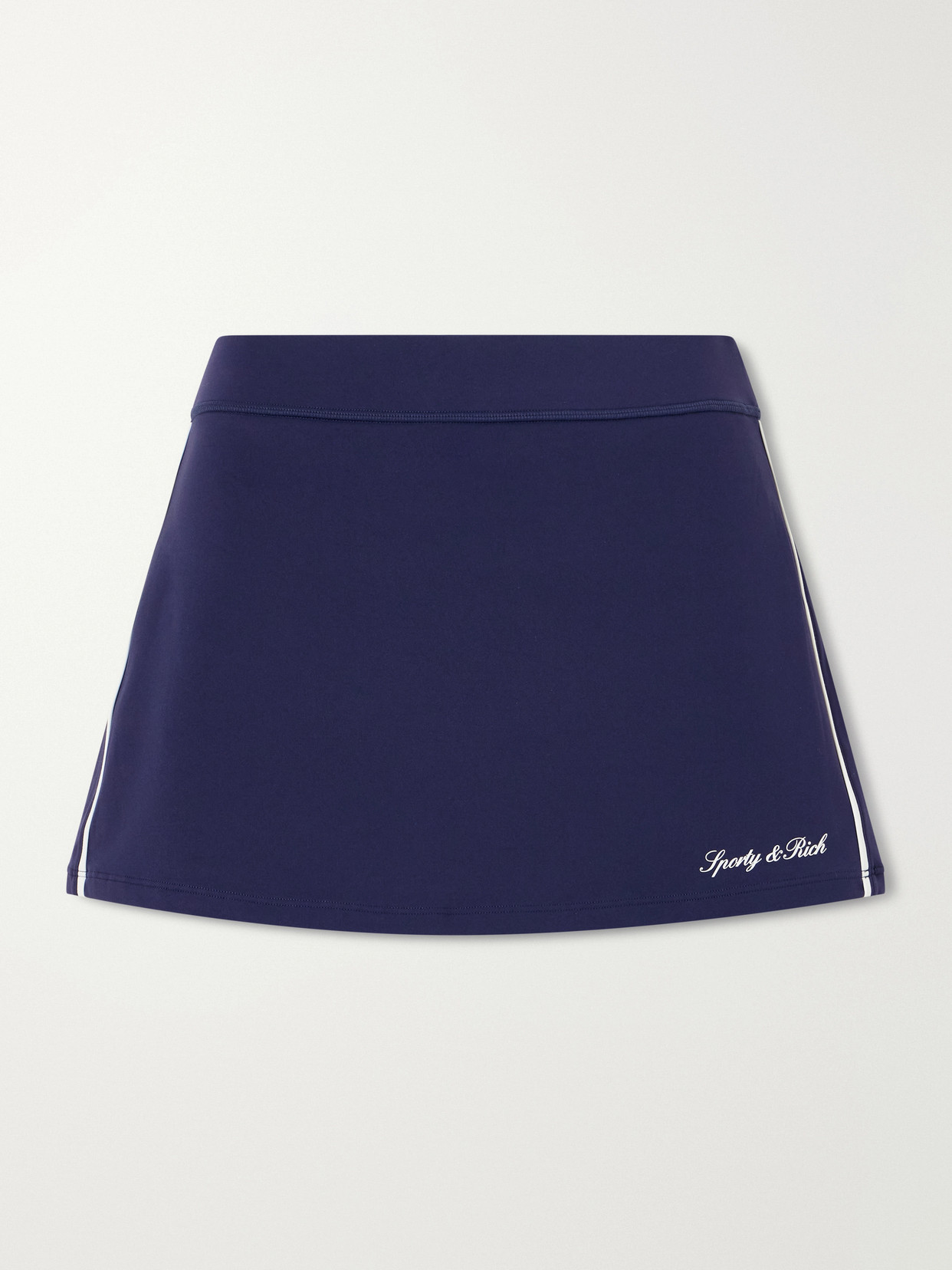 Sporty & Rich - Striped Jersey Tennis Skirt - Blue | NET-A-PORTER (US)