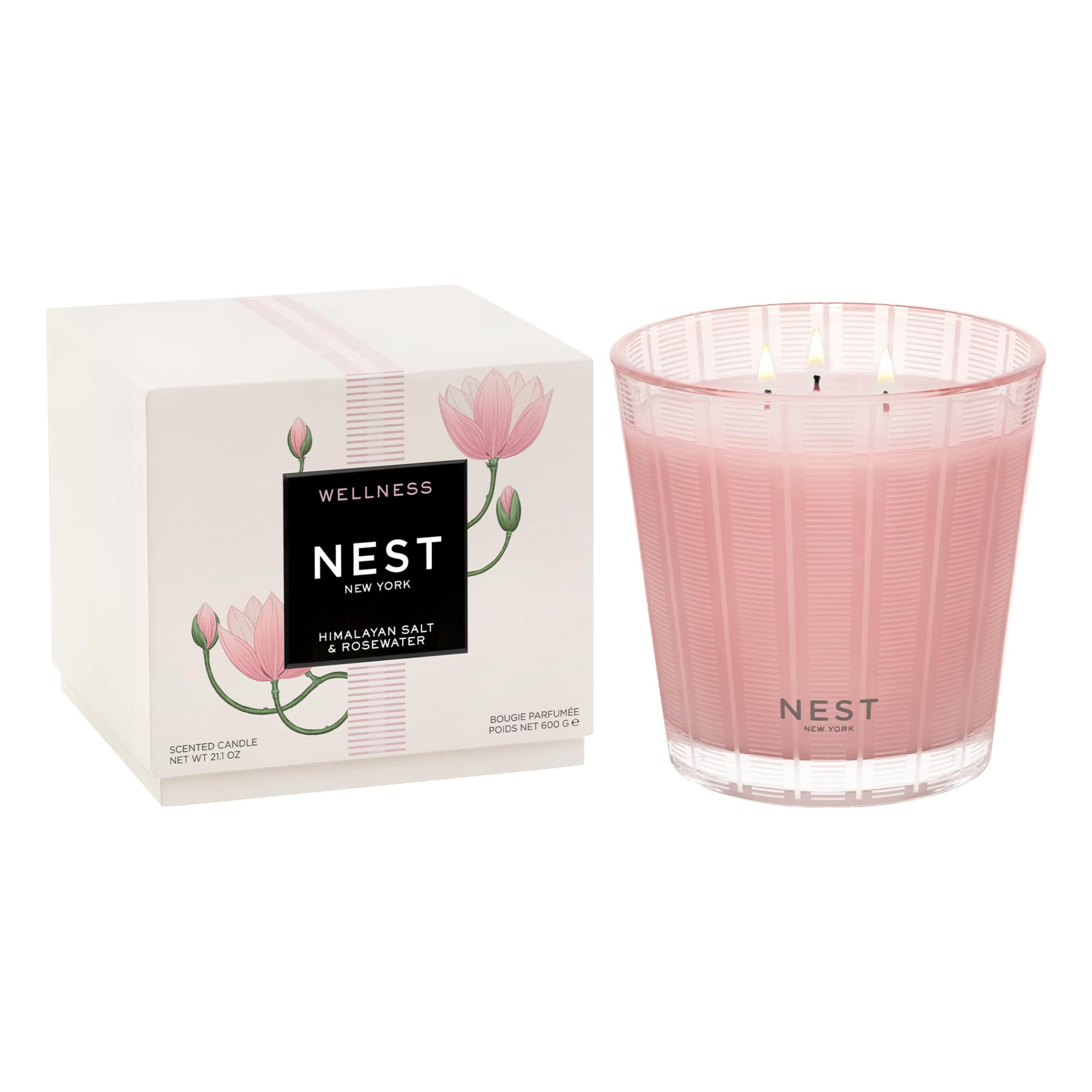 NEST New York Scented 3-Wick Candle, Himalayan Salt & Rosewater - 21.2 oz - Up to 100-Hour Burn T... | Amazon (US)