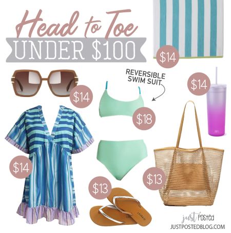 This look is perfect for the beach!!!! 7 items for under $100! The swimsuit is reversible too! 

#LTKxWalmart #LTKTravel