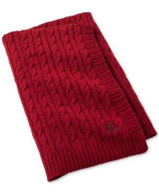 Lauren Ralph Lauren Jamie Cable-Knit Throw, 50" x 60" - Macy's | Macy's