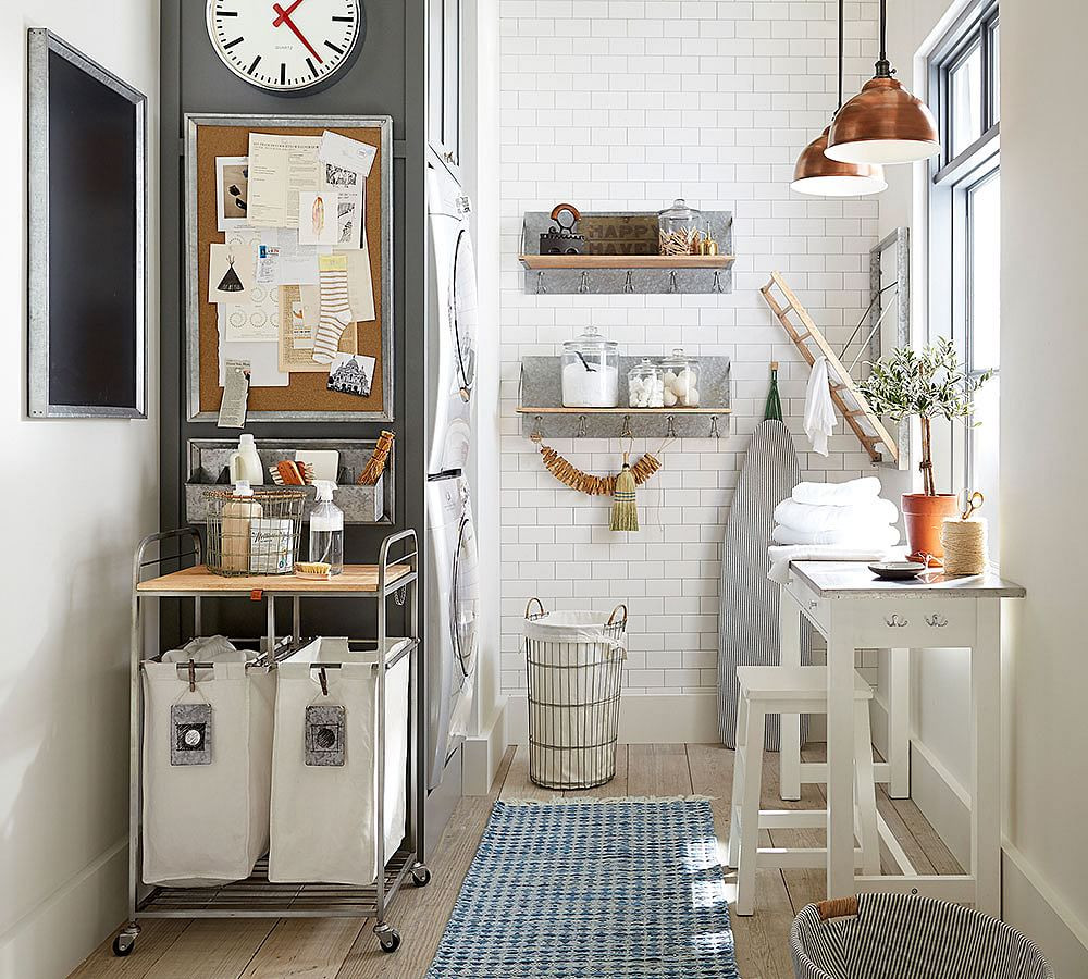 Galvanized Wall-Mount Laundry Drying Rack | Pottery Barn (US)