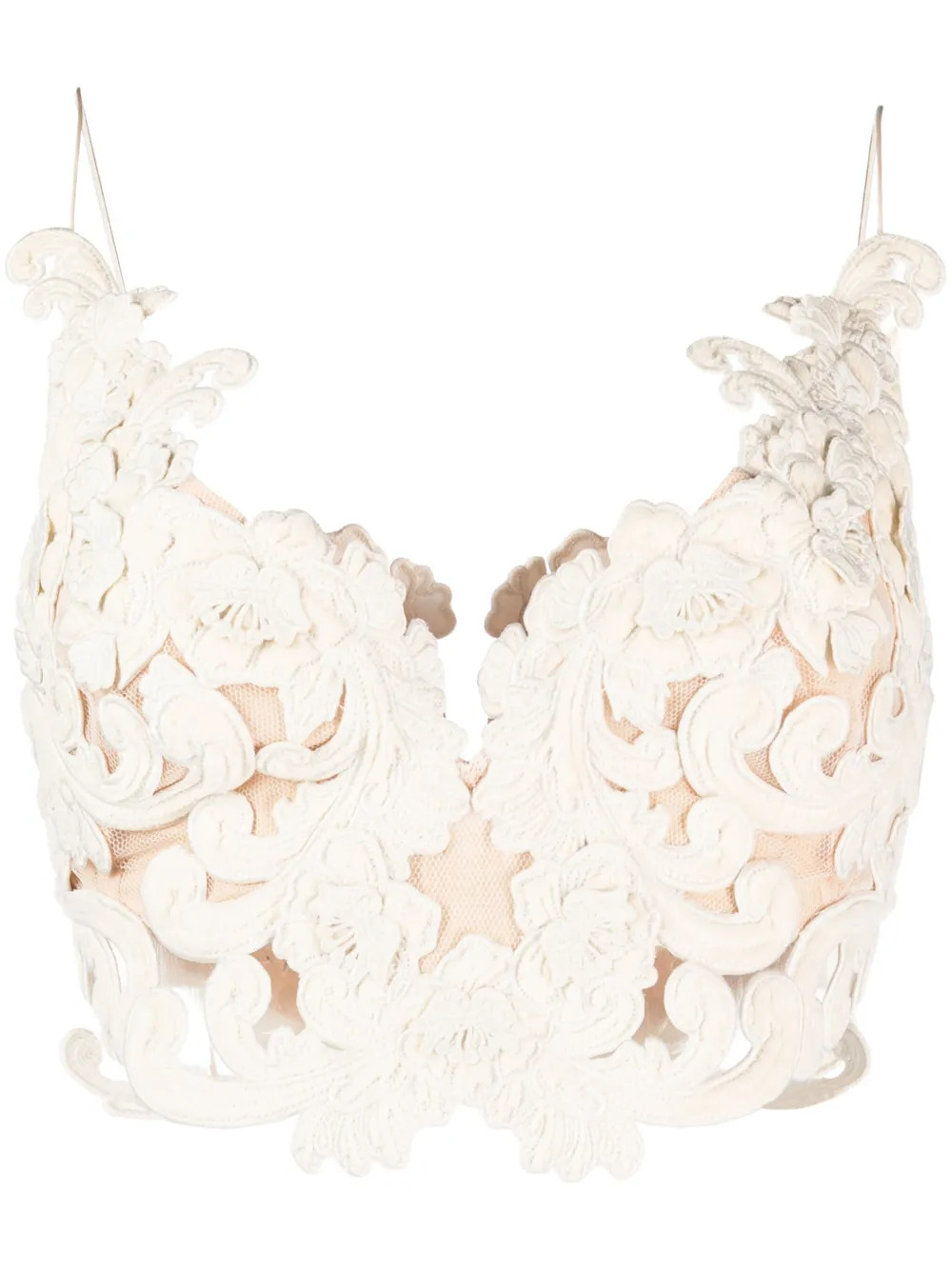 ZIMMERMANN Sensory Lace Cropped Top - Farfetch | Farfetch Global