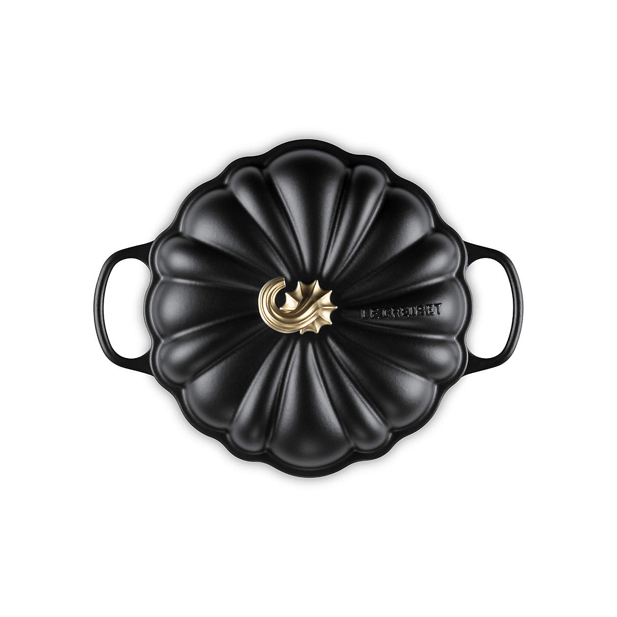 Le Creuset Signature 2.75-Qt. Licorice Pumpkin Braiser with Gold Stem + Reviews | Crate & Barrel | Crate & Barrel