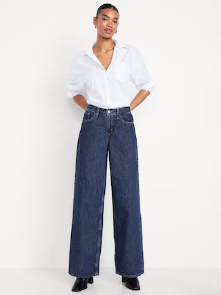 Mid-Rise Wow Baggy Wide-Leg Jeans | Old Navy (US)