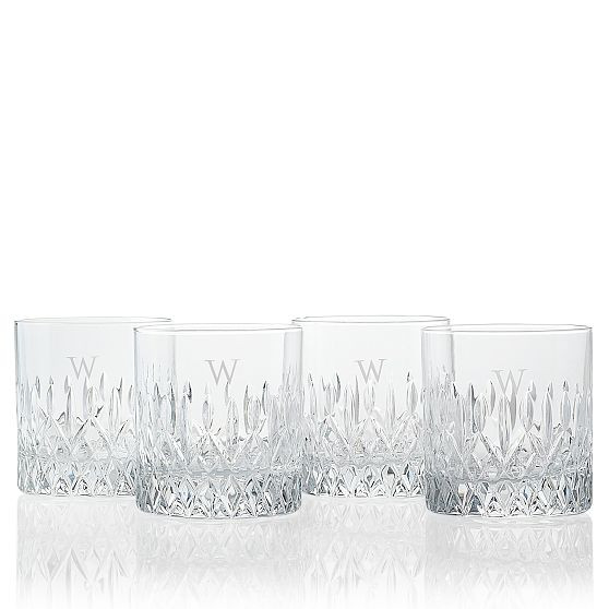 Classic Etched Rocks Glasses, Set of 4 | Mark and Graham