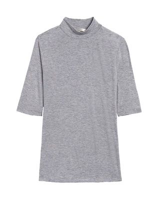 Rayon-Wool Mock-Neck T-Shirt | Banana Republic (US)