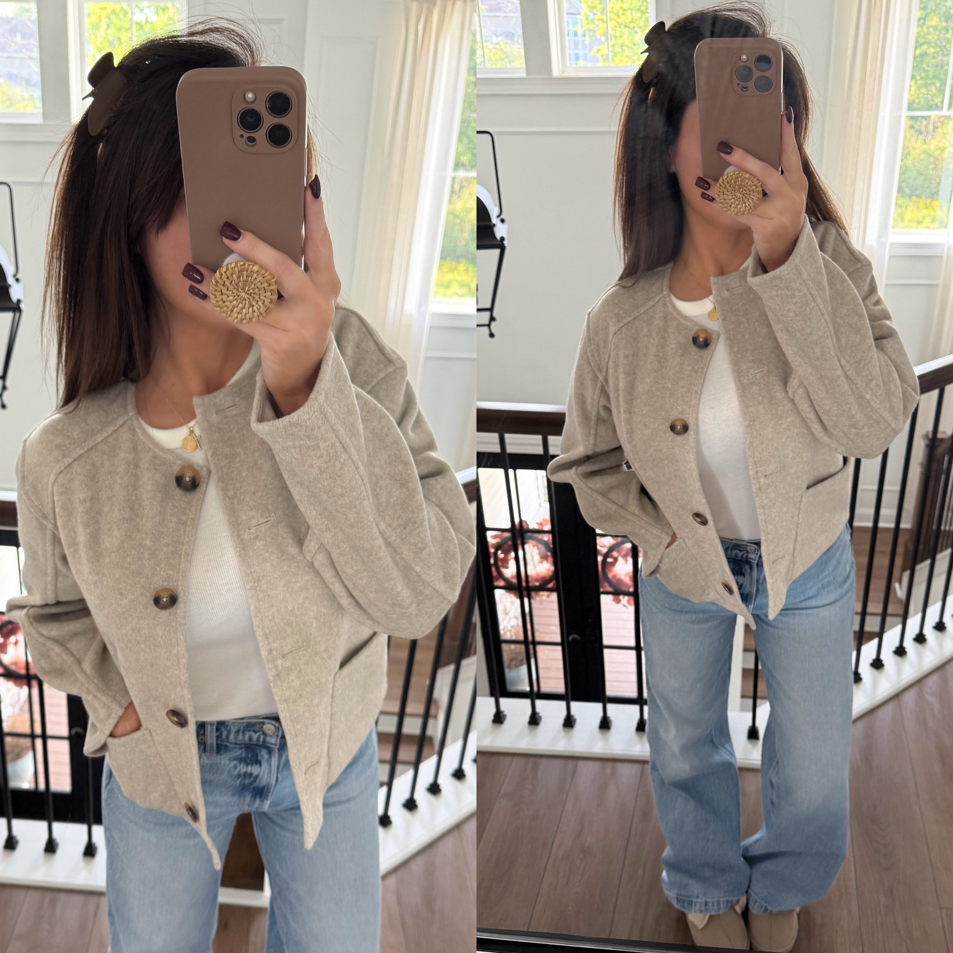 This blazer/jacket is SO good! 
Wearing a small and comes in green 🍁

#LTKootd #LTKSeasonal #LTKgrwm