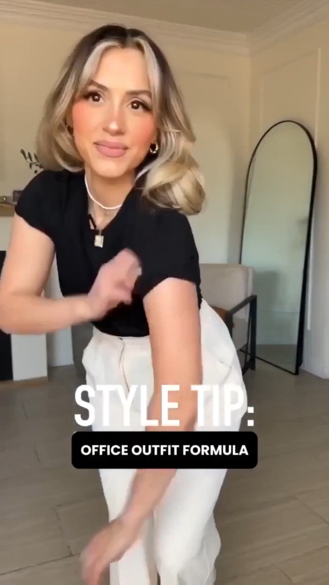 Office outfit formula for my corporate girlies 😍

✔️ the trousers are from the same brand, same size just different color. The first ones are in BEIGE the second ones are in LIGHT GREY. | I'm wearing them in SMALL LONG THIN (I'm 5'2) and I can wear them comfortably with a 3 inch heel or sneakers. 

✔️ I promise you that these crewneck T-shirts are not like the rest. These are good quality very nice T-shirts that look very professional. They're not vintagey they're not very thin. They are a nice crisp quality.. 

#LTKgrwm #LTKootd #LTKWorkwear