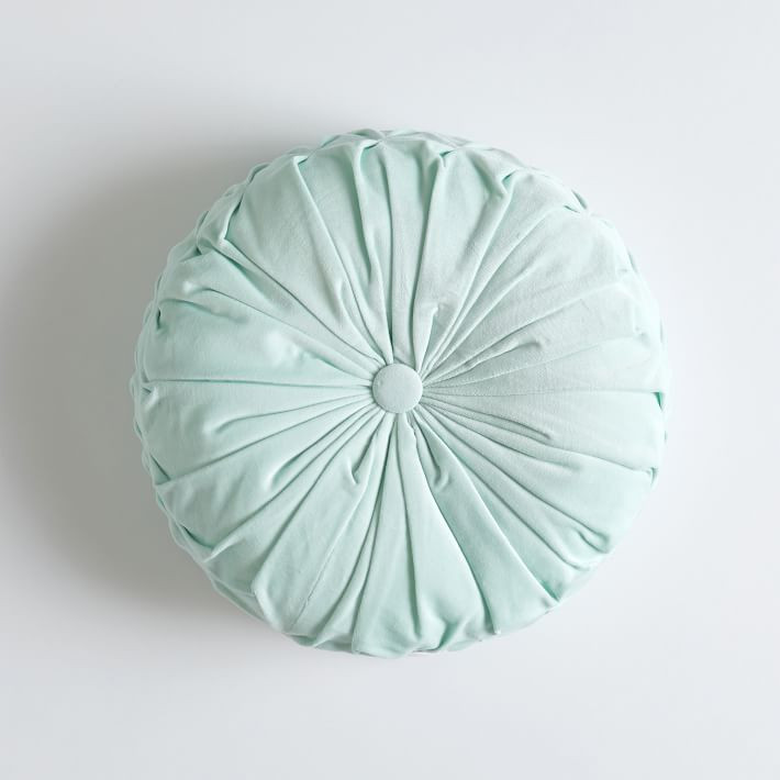 Velvet Pleated Round Pillow | Pottery Barn Teen