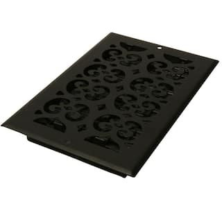 12 in. x 6 in. Textured Black Painted Steel Scroll Wall and Ceiling Register | The Home Depot