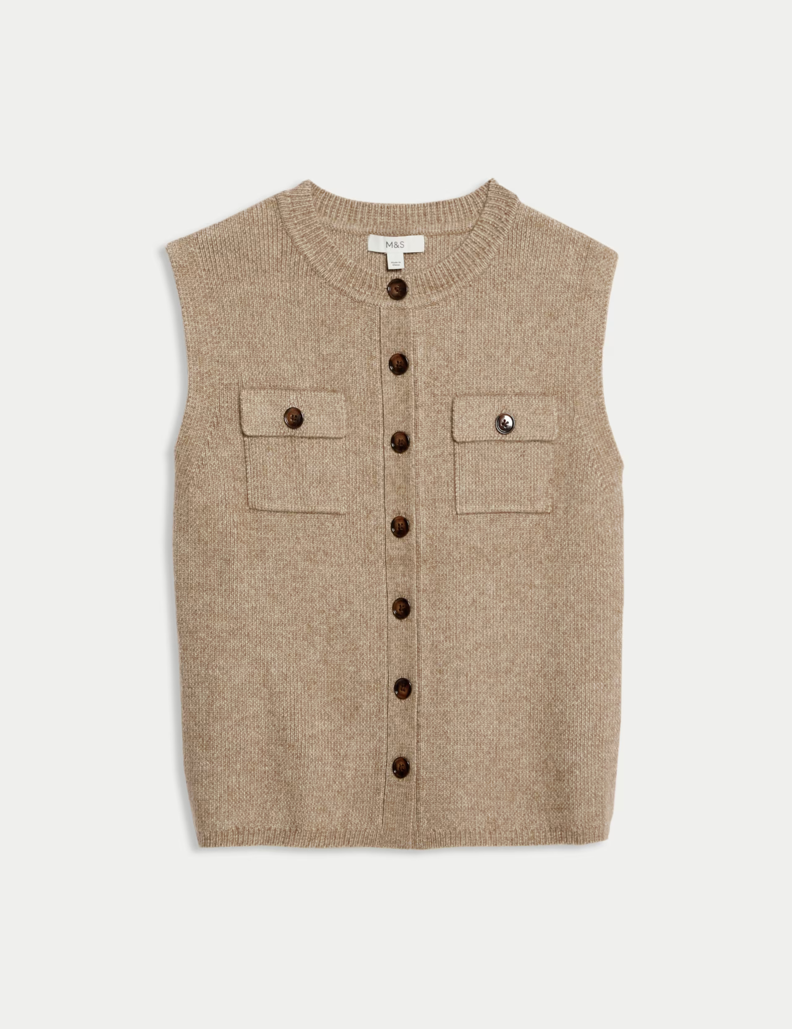 Cloud-Yarn Pocket Crew Neck Knitted Waistcoat | M&S Collection | M&S | Marks & Spencer (UK)