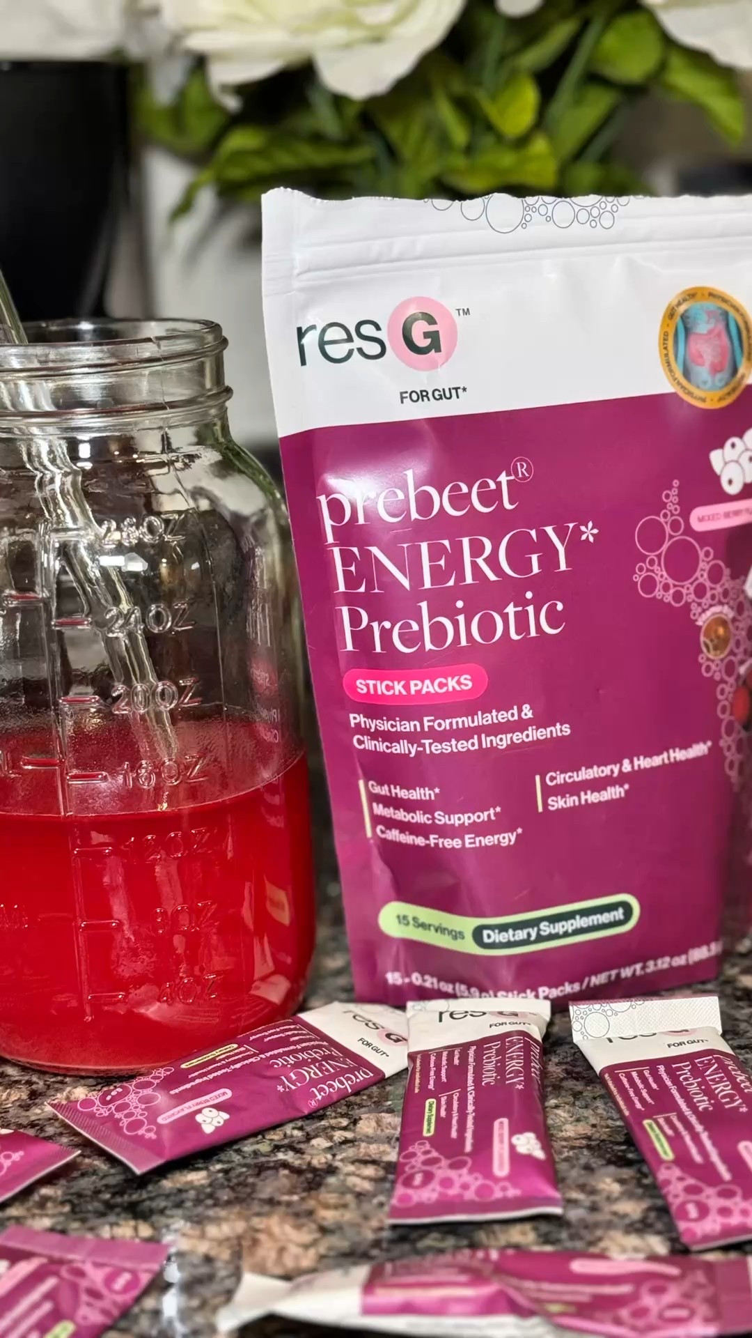 @ResBiotic Nutrition Prebeet Energy Prebiotic Drink Mix 🥤❤️ #prebioticsoda #prebioticfiber #beetjuicebenefit #beetsmoothie #probioticwater 


#LTKfoodie #LTKActive #LTKselfcare