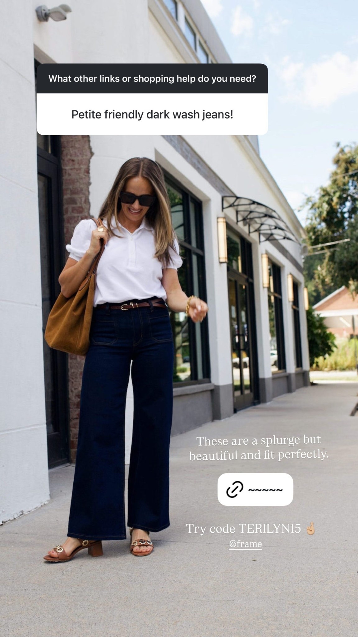 These are my absolute favorite dark wash jeans for petites. These are a splurge but beautiful and fit perfectly.  Try code TERILYN15 🤞🏼 

#LTKStyleTip