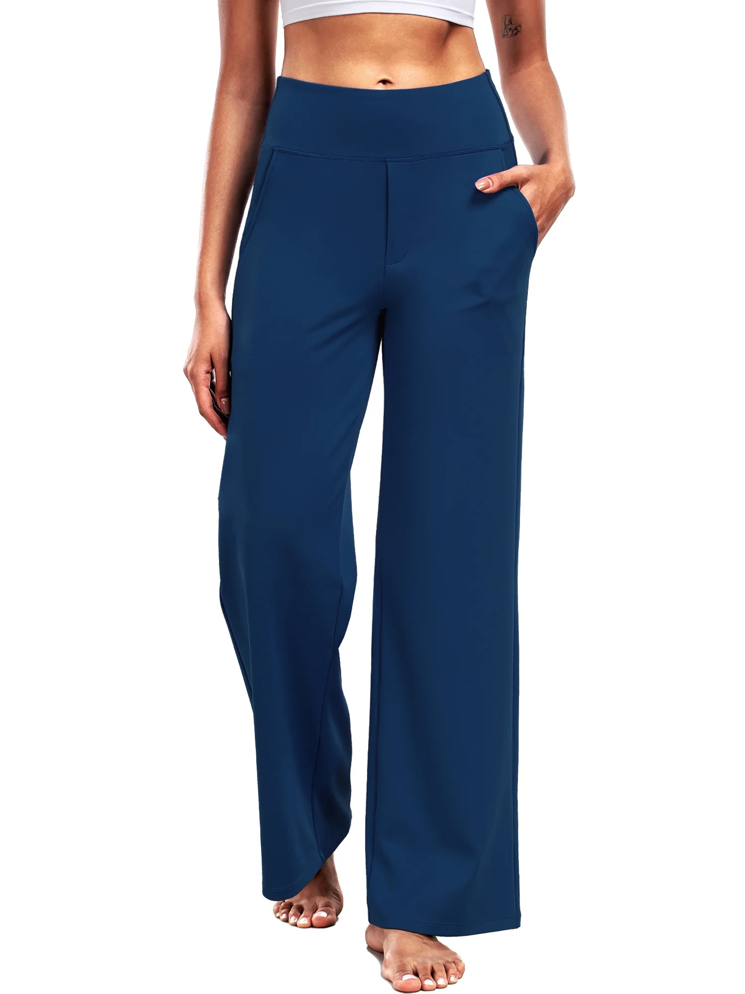 NELEUS Womens 29" Wide Leg Pants Athletic Yoga Leggings Casual Sweatpants Stretch Dress with Pock... | Walmart (US)