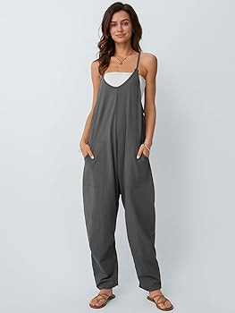 Amazon.com: AUTOMET Workout Gym Clothes Denim Romper Halara Dress Jumpsuits for Women Maternity C... | Amazon (US)