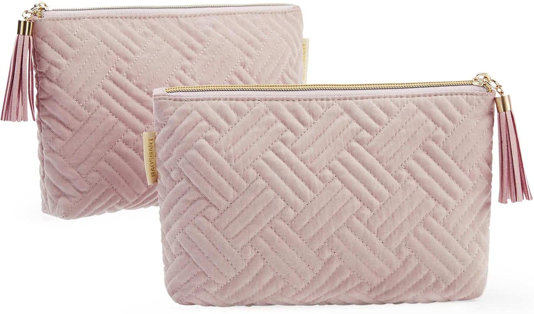 BAGSMART Small Cosmetic Bag, 2Pcs Pink Makeup Bags,Makeup Pouch for Purse,Travel Cosmetic Organiz... | Amazon (US)