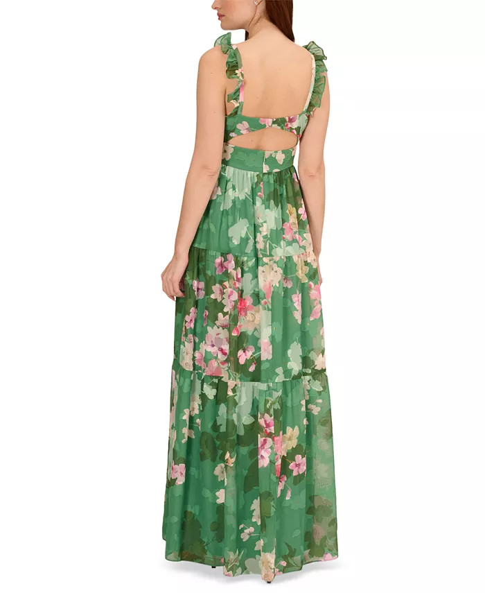Adrianna Papell Women's Floral-Print Chiffon Boho Gown - Macy's | Macys (US)