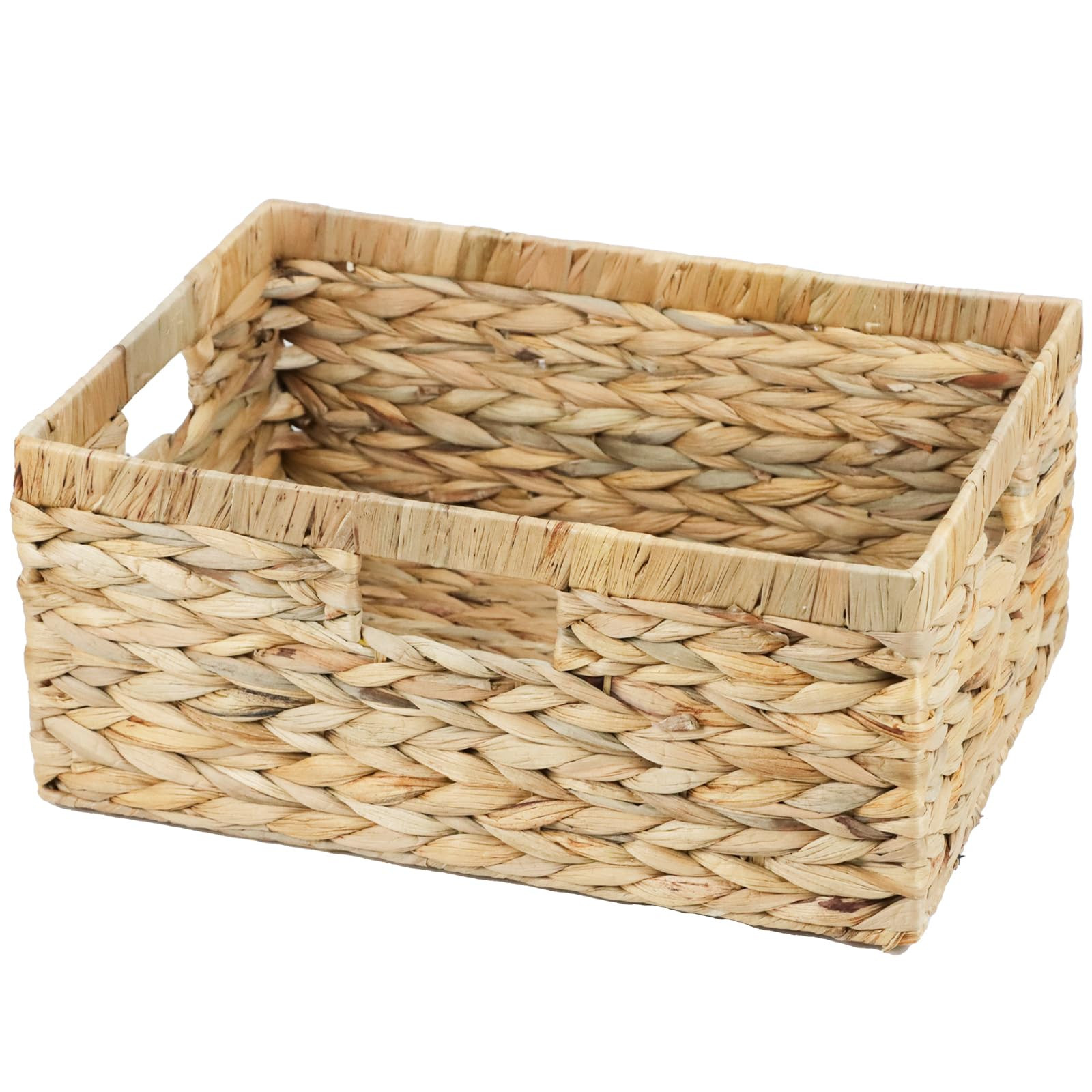 Large Wicker Basket, 15" Water Hyacinth Wicker Storage Baskets for Organizing, Rectangular Storag... | Amazon (US)