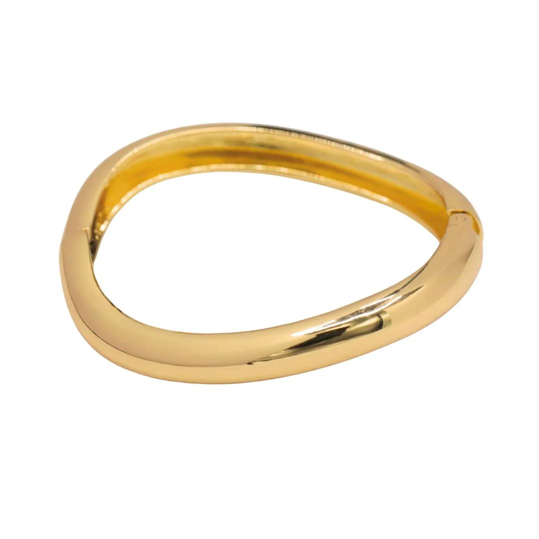 Making Waves Gold Bangle - Ahava J | Ahava Jewels