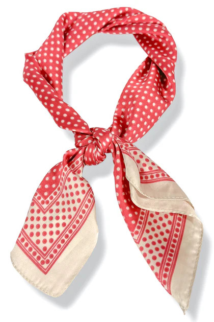 Here's A Message Red Polka Dot Square Scarf | The Willow Tree