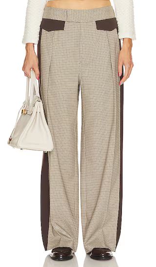 Colorblock Plaid Suit Trouser in Cafe Plaid & Java | Revolve Clothing (Global)