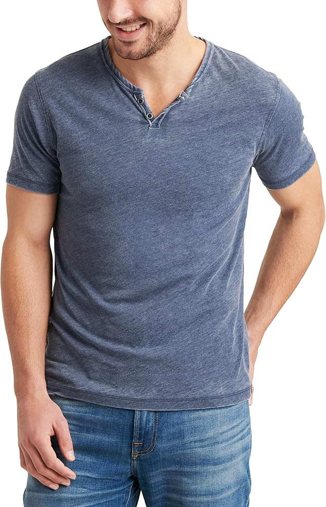 Lucky Brand Men's Venice Burnout Notch Neck Tee | Amazon (US)
