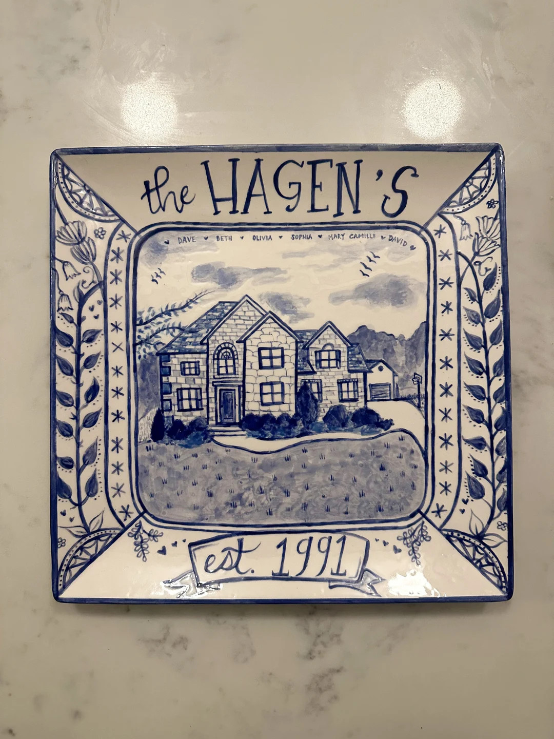 Custom Painted Platter With Home, Personal Gift, Handpainted, Memorabilia - Etsy | Etsy (US)