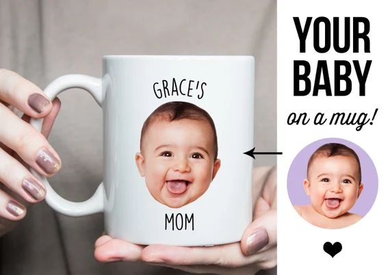 Baby Mug, Personalized with your baby's photo and name, Coffee Mug, Mug for Mom, Mug for Dad, Gra... | Etsy (US)